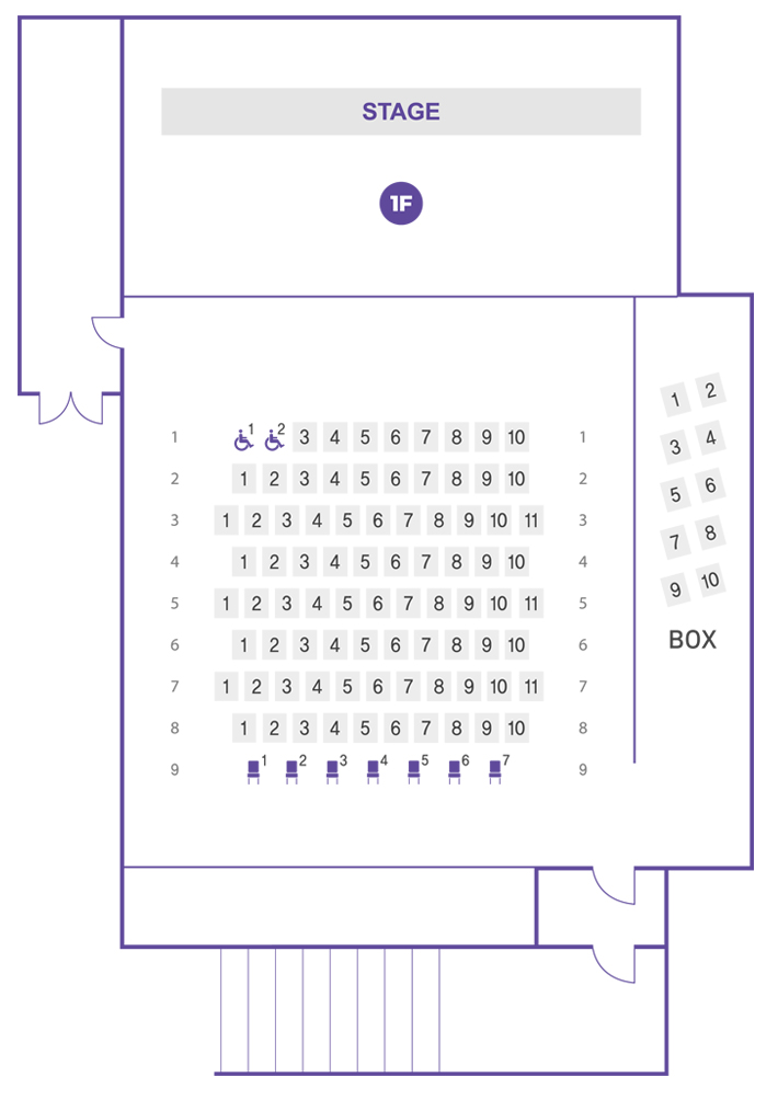 seat chart (floor 1) of the Inchoon Art Hall