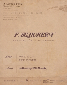 Jaesung Lim Cello Recital -  F. SCHUBERT
