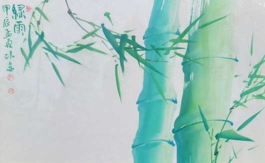 다움 이형국_녹우_45cmx65cm_화선지, 먹, 담채_2024
