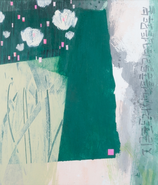일우 문혜성_흐드러진 봄_45cmx53cm_장지에 아크릴, 먹_2022