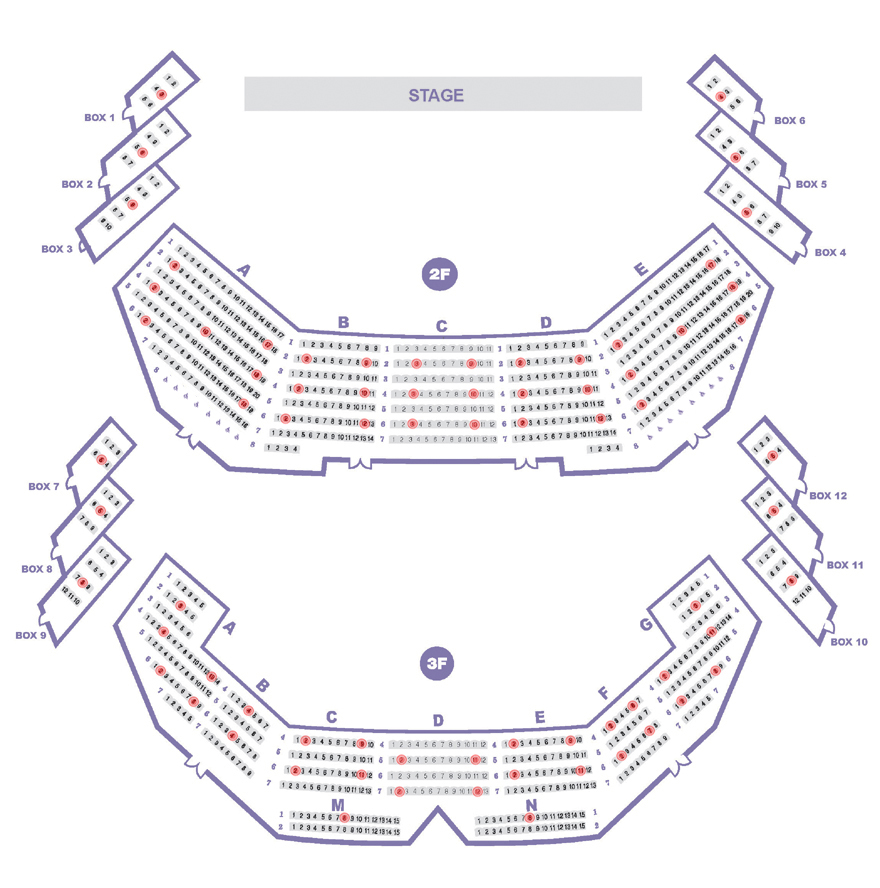 seat chart (floor 2,3) of the Concert Hall