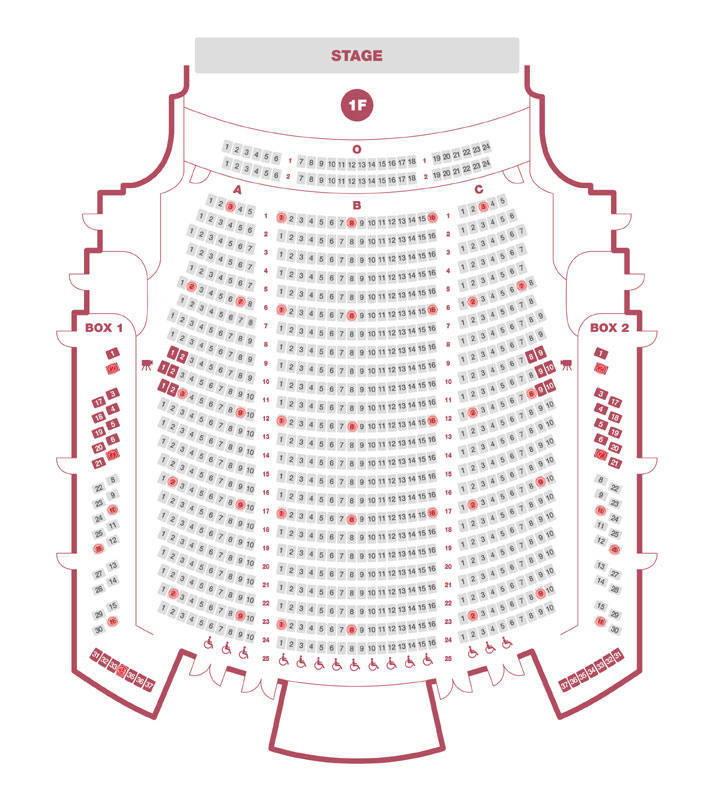 seat chart (floor 1) of the opera theater