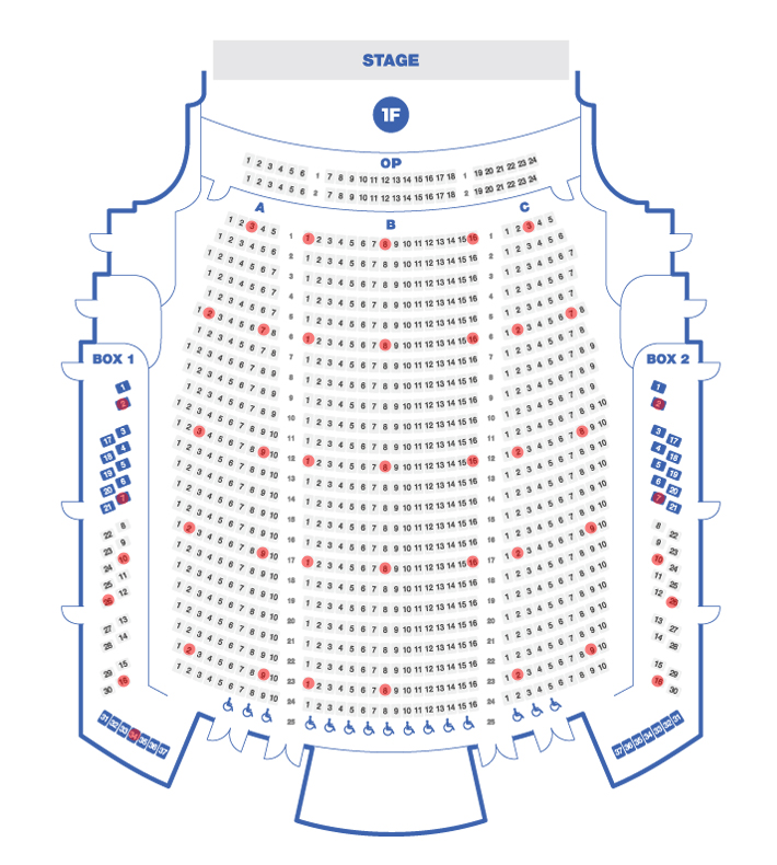 seat chart (floor 1) of the opera theater