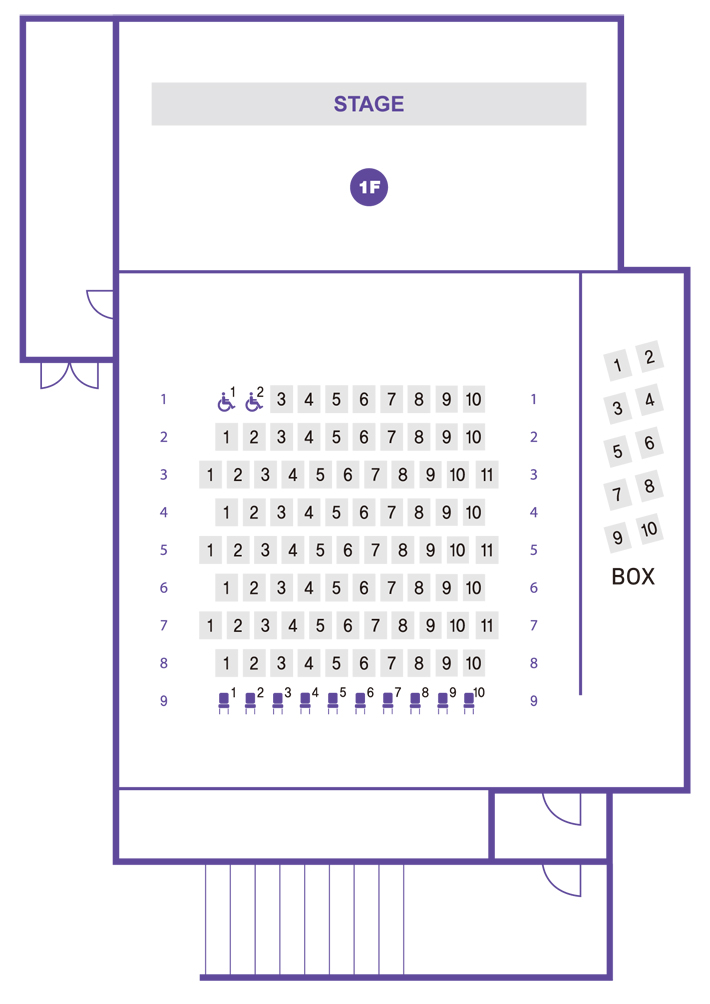 seat chart (floor 1) of the Inchoon Art Hall