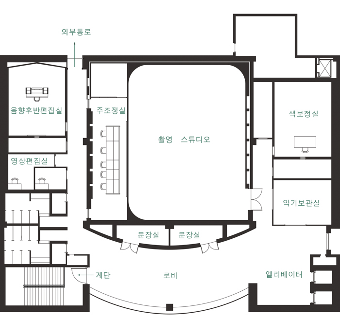 공연영상스튜디오 평면도