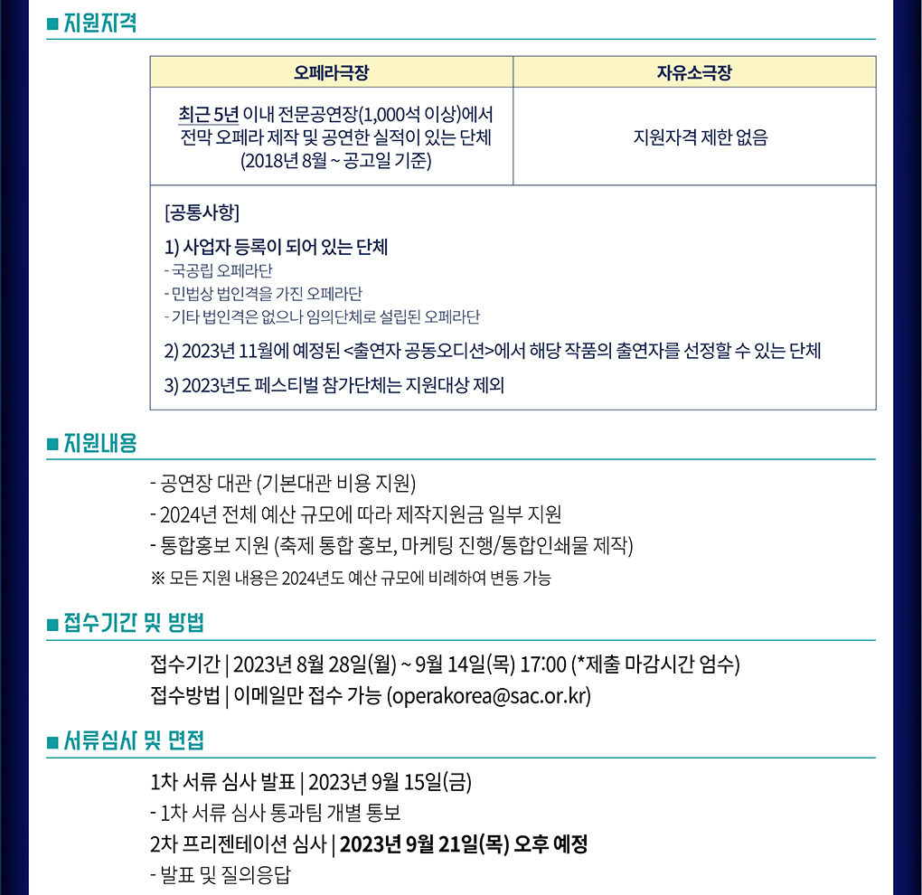 2024 대한민국 오페라 페스티벌 참가작 공모