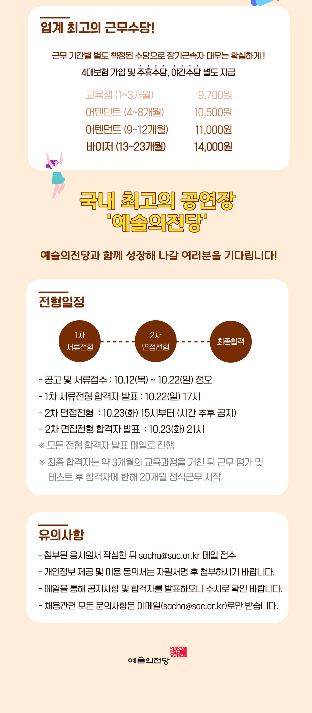 예술의전당 하우스 어텐던트 2023 하반기 4차 모집