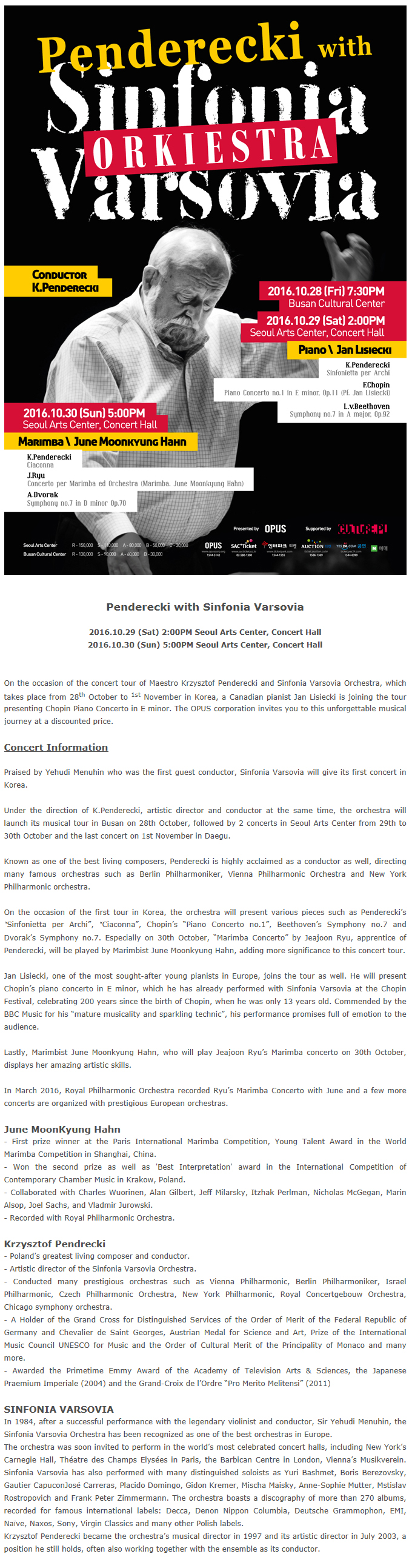 Penderecki with Sinfonia Varsovia
