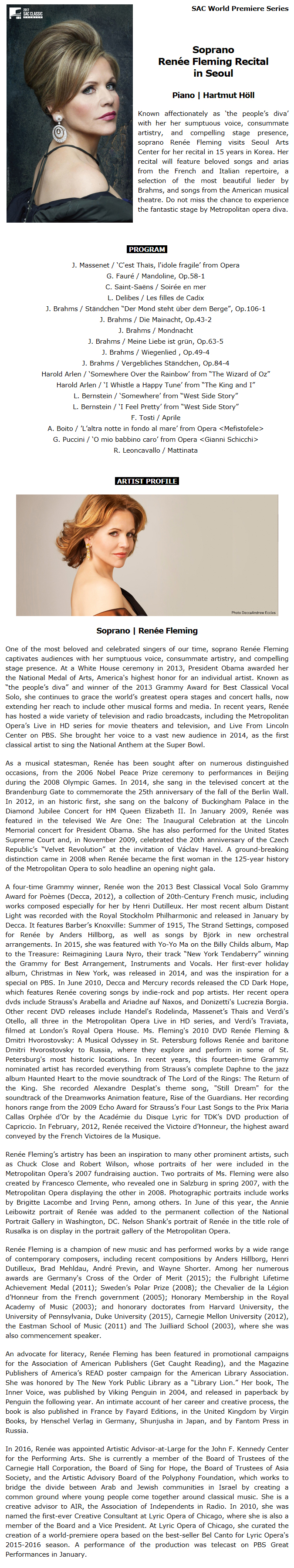 Renée Fleming IN SEOUL