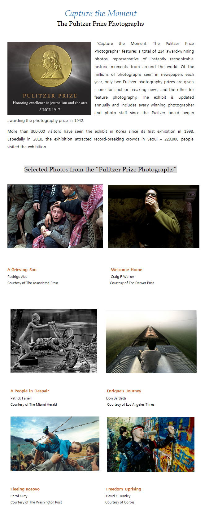 The Pulitzer Prize Photographs : Capture the Moment