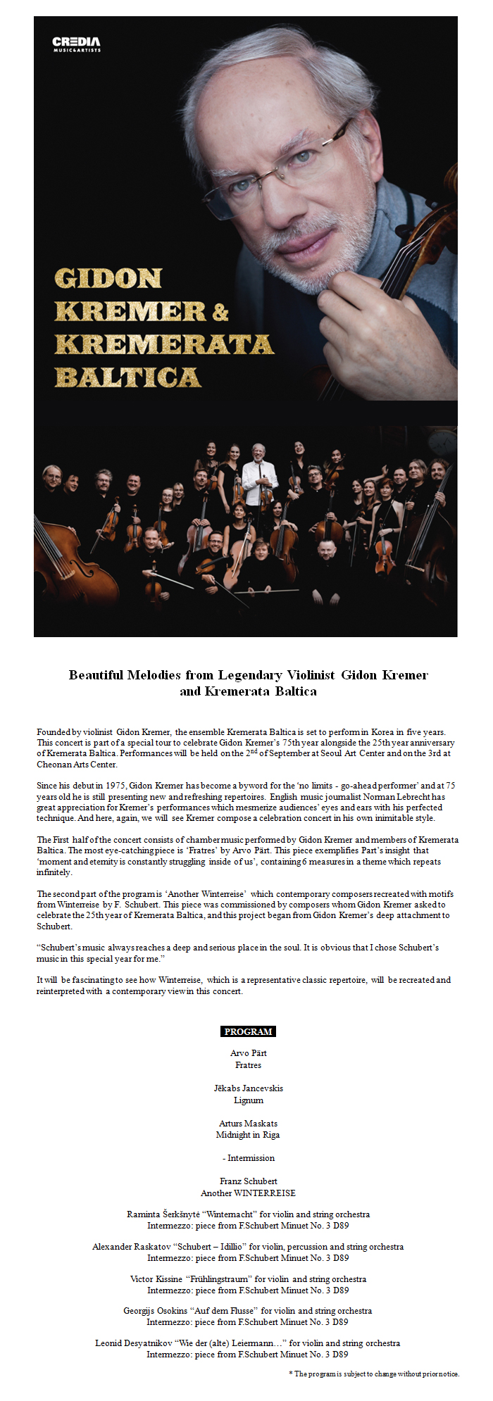 Gidon Kremer & Kremera Baltica